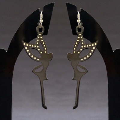 GiTAGGED® Bidriware Silver Inlay Angel Earring