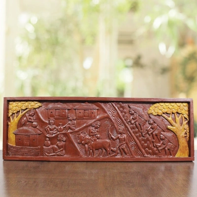 GiTAGGED Bastar Wooden Handmade Agricultural Tribal Artwork