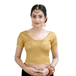 "Crazy Bachat Indian Ethnic Stretchable Cotton Lycra Blouse Tops | Readymade Saree Blouse Crop Tops with Short Sleeve Patterns"