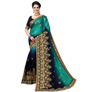 Sarvadarshi Fashion Women's Barfi Silk Heavy lace Pedding Embroidery work Saree With blouse piece