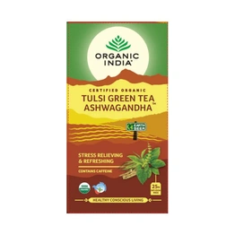 Tulsi Green Tea Ashwagandha 25 Tea Bags , 25N Infusion Bags