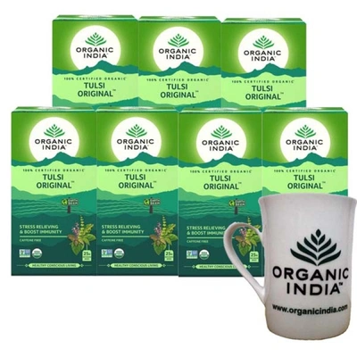 Tulsi Original 25 Tbs 7 Boxes With Free Tea Mug ,