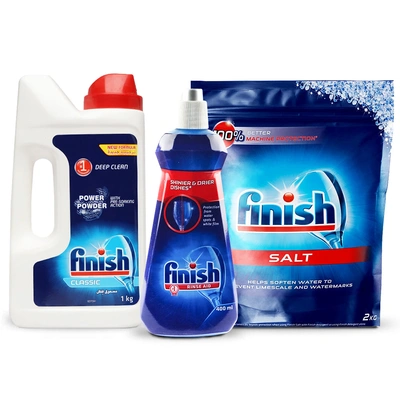 Finish Essentials - Detergent + Rinse Aid + Salt