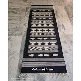 Black and White Rug , Black Rug , Floor Runner , Rug for Office , Washable Rug , FREE SHIPPING