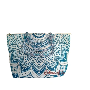 Blue Tote Bag Mandala Tote Bag Large Tote Bag with image 2 Blue Tote Bag Mandala Tote Bag Large Tote Bag with image 1 Blue Tote Bag Mandala Tote Bag Large Tote Bag with image 2 ColorsofInd