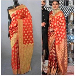 Anushka Sharma Wedding Collection Red Saree