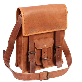 Unisex 11 inch Leather Crossbody Sturdy ipads and Tablet Messenger Bag