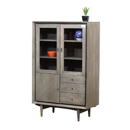 Display Cabinet with 3 doors and 3 drawers in Mango wood