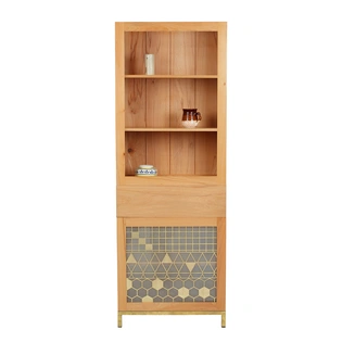 Display Cabinet with 2 doors & 1 Drawer in Steam Beech Wood