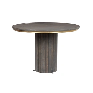 Round Dining Table with metal inlay in Mango Wood