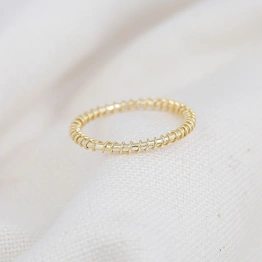 14K Solid Gold Plain Band Ring Handmade Charm Ring Knuckle Delicate Ring Boho Wire Wrap Minimalist Gold Dainty Stacking Ring Gift for Her