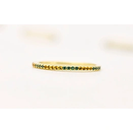 14K Solid Gold Inset Citrine Blue Topaz Full Eternity Ring Handmade Tiny Precious Stacking Diamond Ring Dainty Minimal Statement Birthstone