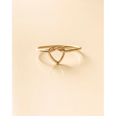 14K Solid Gold Thin Unique Heart Knot Skinny Ring Handmade Plain Stacking Modern Dainty Ring Minimalist Geometric Statement Wedding Ring