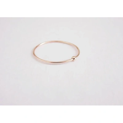 10K Solid Gold Dainty Skinny Anxiety Fidget Spinner Thin Ring Minimalist Delicate Simple Unique Handmade Gold Stacking Boho Ball Ring