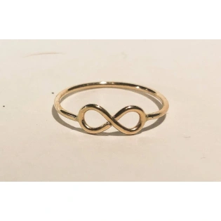 10K Solid Gold Thin Infinity Symbol Ring Handmade Stacking Dainty Avant garde Style Minimalist Ring Light Weighted Gold Delicate Unique Ring