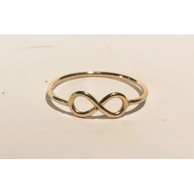 10K Solid Gold Thin Infinity Symbol Ring Handmade Stacking Dainty Avant garde Style Minimalist Ring Light Weighted Gold Delicate Unique Ring