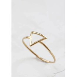 10K Solid Gold Tiny Hollow Triangle Ring Handmade Delicate Midi Geometric Stacking Ring Dainty Minimalist Statement Gold knuckle Bohu Ring