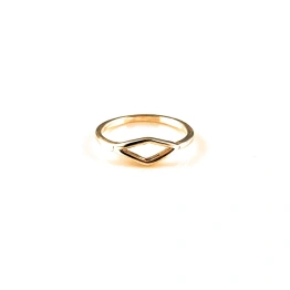 14K Solid Gold Diamond Shape Handmade Plain Stacking Ring Delicate Dainty Ring Minimalist Light Weighted Chic Geometric Ring Statement Ring