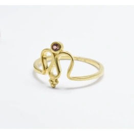 10K Solid Gold Garnet Ring Natural Stone M Ring Organic initial gold ring Semi Precious Stone Gold Ring Handmade Everyday Ring Gift for Her