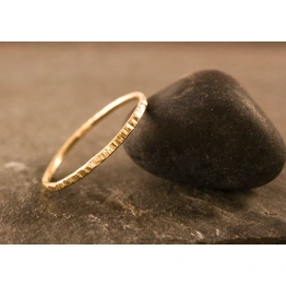 10K Solid Gold Hammered Bark Textured Ring Handmade Delicate Stacking Unique Thin Band Ring Dainty Minimalist Statement Knuckle Unisex Ring