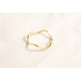 14K Solid Gold Plain Band Ring Sea breeze Charm Ring Knuckle Delicate Ring Boho Zig Zag Minimalist Gold Dainty Stacking Ring Gift for Her