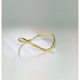 10K Solid Gold Thin Chevron Curved Ring Handmade Delicate Ocean Wave Stacking Thumb Ring Dainty Minimalist Gold knuckle Bohu Style Midi Ring