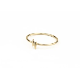 10K Solid Gold Tiny lighting Bolt Zig Zag Ring Handmade Plain Stacking Ring Modernist Dainty Stacking Minimalist thunderbolt Pointy Ring