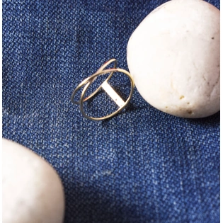 10K Solid Gold Split Shank Wire Ring Stacking Dainty Minimalist Handmade Ring Geometric Modern Double Band Delicate Unisex Cocktail Ring