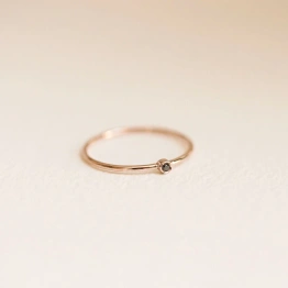 14K Solid Gold Black Diamond Ring Handmade Dainty Diamond Studded Stacking Ring Precious Stone Gold Ring Minimalist Everyday Ring for Her14K Solid Gold Black Diamond Ring Handmade Dainty Diamond Studd