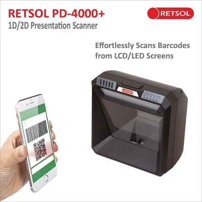 RETSOL PD4000+ 2D TABLE TOP BARCODE SCANNER