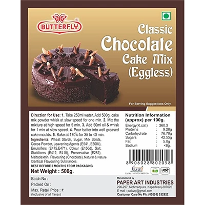 BUTTERFLY Eggless Cake Mix 500g (Chocolate)