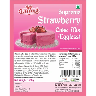 BUTTERFLY Eggless Cake Mix 500g (Strawberry)