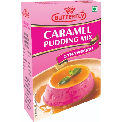 Butterfly Instant Caramel Pudding Mix, 100g (Strawberry)