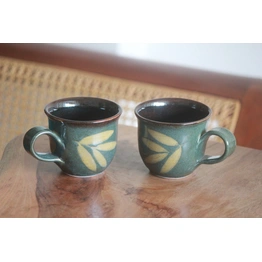 Handmade Ceramic Green Leaf Coffee/ Tea Mug