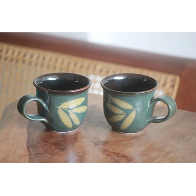 Handmade Ceramic Green Leaf Coffee/ Tea Mug