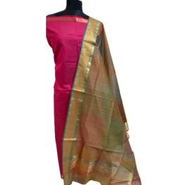 NB Enterprises Multi Color 2 PC Pure Maheshwari Silk handloom Dress Material