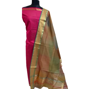 NB Enterprises Multi Color 2 PC Pure Maheshwari Silk handloom Dress Material