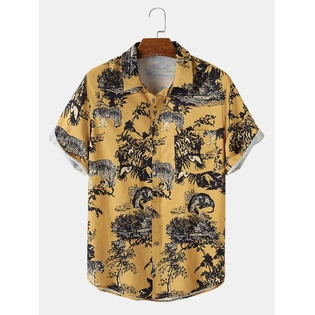 Yellow Black Printed Shirt