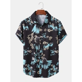 Dark Black printed shirt for Men