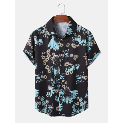 Dark Black printed shirt for Men