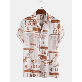 Brown-White digital printed Shirt