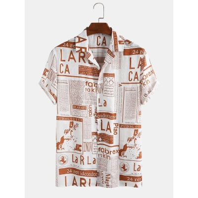 Brown-White digital printed Shirt