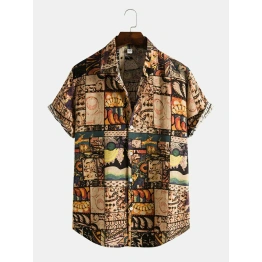 Brown printed shirt for Men