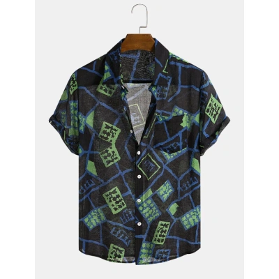 Black-Blue Printed Shirt