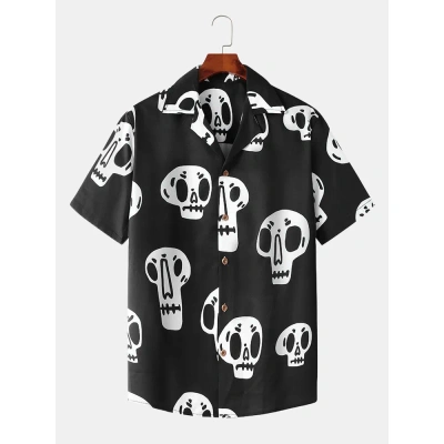 Black-Skull Printed Shirt