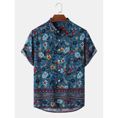 Flower Blue Printed Shirt