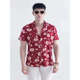 White Flower Printed Shirt