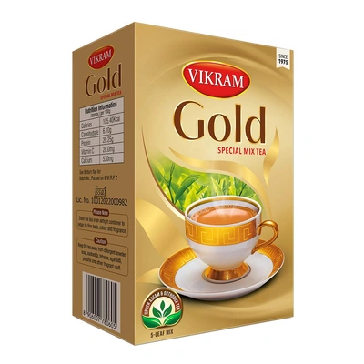 Vikram Gold Special Mix Tea | Blended with 5 unique types of leaves from Upper Assam and enriched with Orthodox Tea leaves - 500g