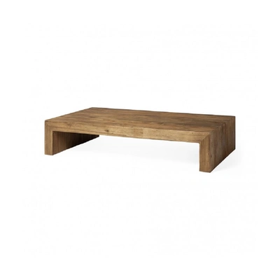 Rectangle Brown Wooden Coffee Table