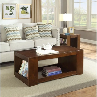 Rectangular Espresso Wood Coffee Table